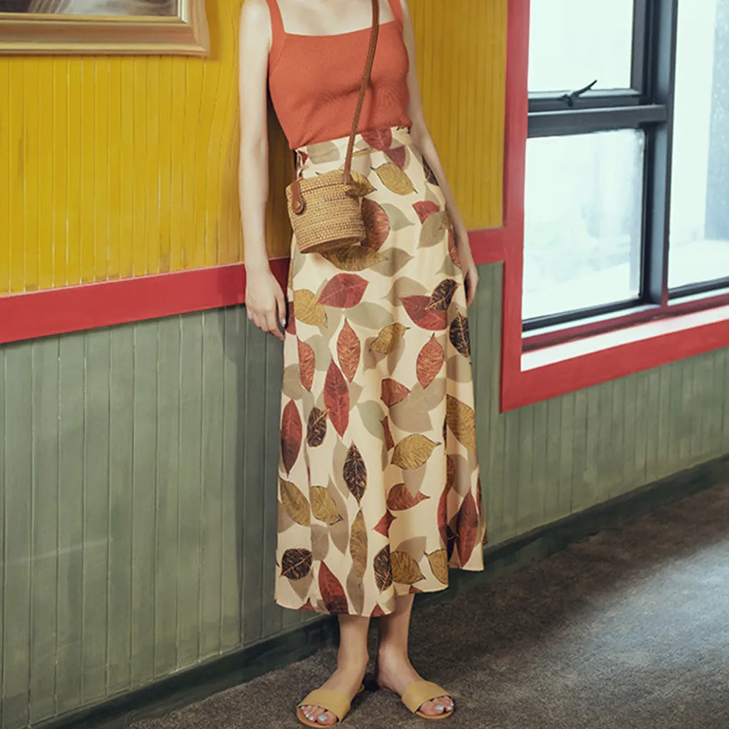 

sexy Long skirt Empire skirts womens Women Skirts Printed High Waist Skirt Slim Casual Beach Skirt T705
