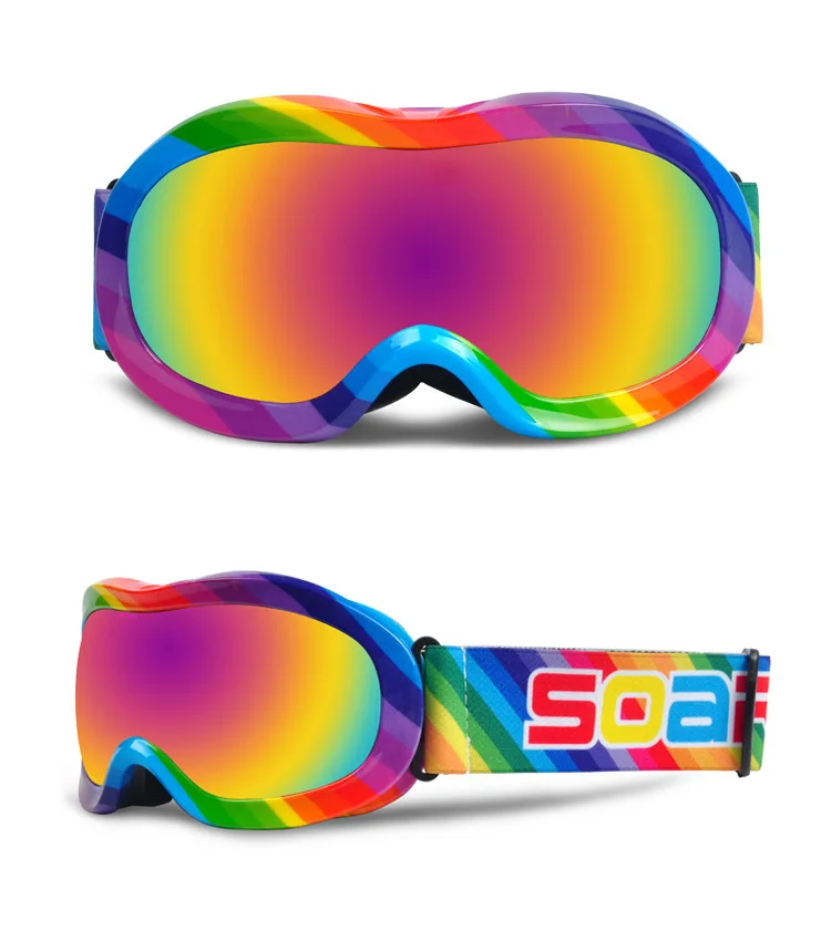 Onedoyee профессиональные детские лыжные очки, детские очки для сноуборда, лыжные очки с защитой от уф400 лучей, снежные очки, противотуманные лыжные маски - Цвет: Белый