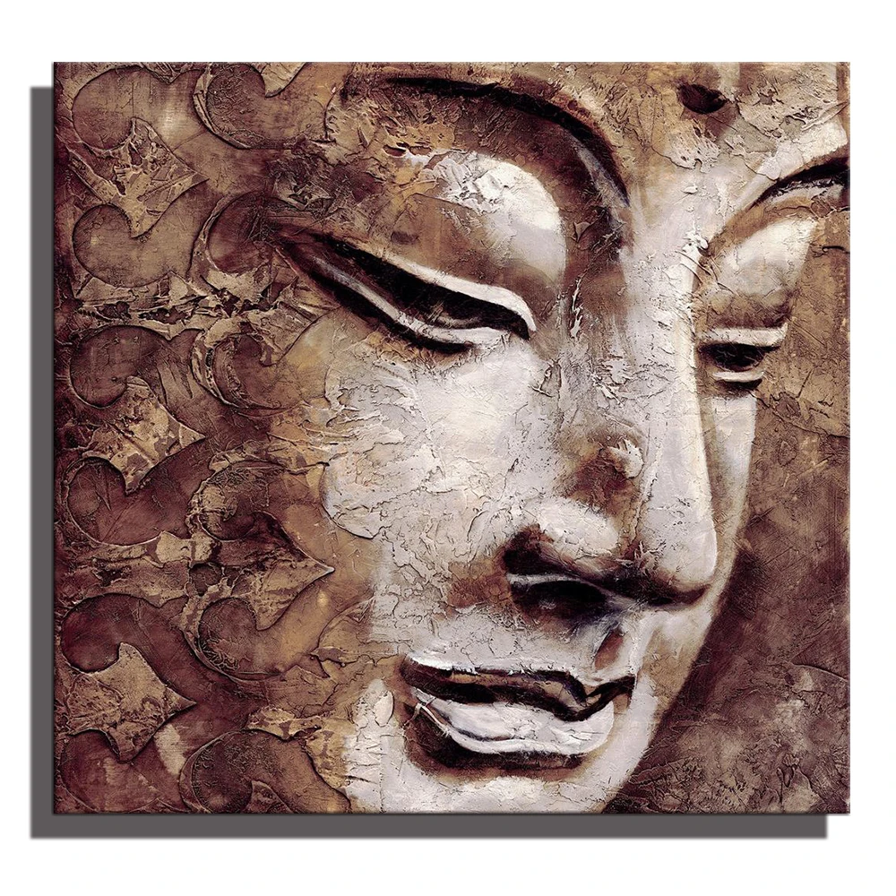 Buy Buddha Wall Art Figure Of Buddha Head Oil Painting