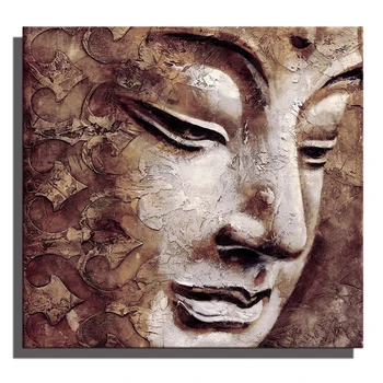 

Buddha Wall Art Figure Of Buddha Head Oil Painting Abstract Canvas Art Vintage Home Decorations Poster Print Retro Picture Gift