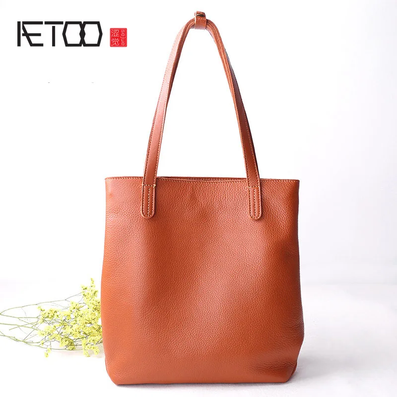 

EUMOAN New leather shoulder bag large package Tuo Tu package female package first layer of leather simple leisure large capacity