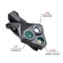 Универсальный мобильный смартфон объектив камеры 0.65x широкий угол 160 рыбий глаз 20x макро линзы комплект для iPhone X 8 Plus Xiaomi rdemi 4a 5