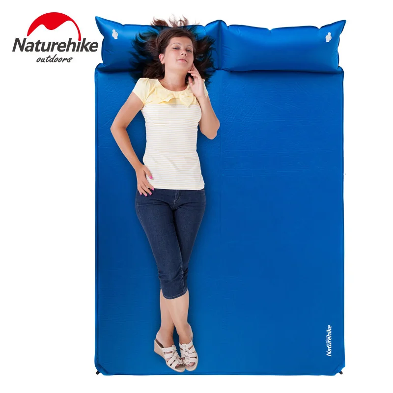 

NH double automatic inflatable moistureproof comfortable camping outdoor mat with pillows can be spliced