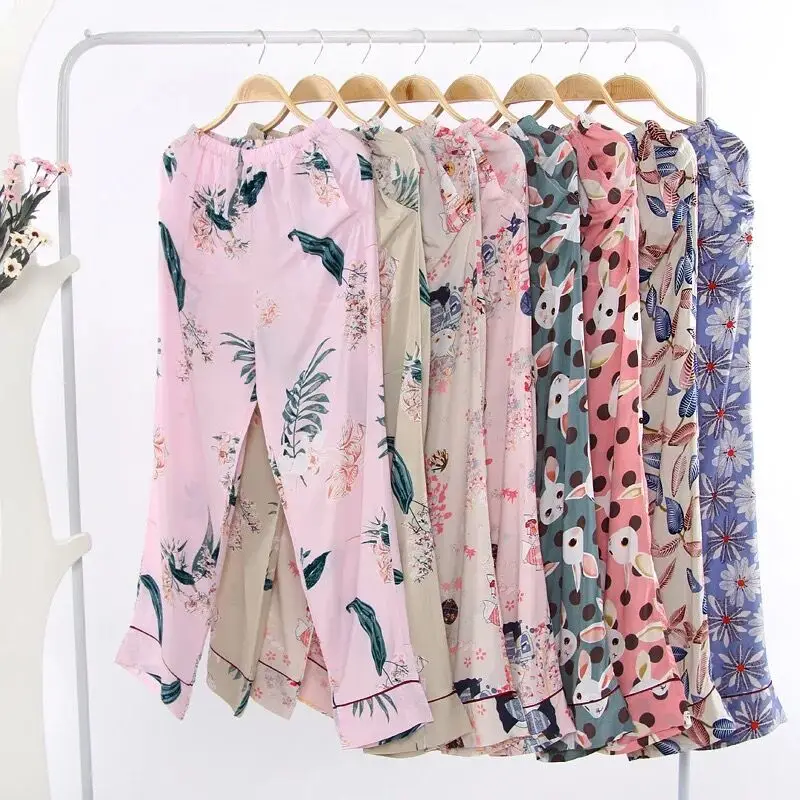 Multiple Choices Cute Women Casual Sleep Bottoms Soft Pajama Pants Elastic Waist Pyjamas Ladies Trousers Sexy Loose Home Pants
