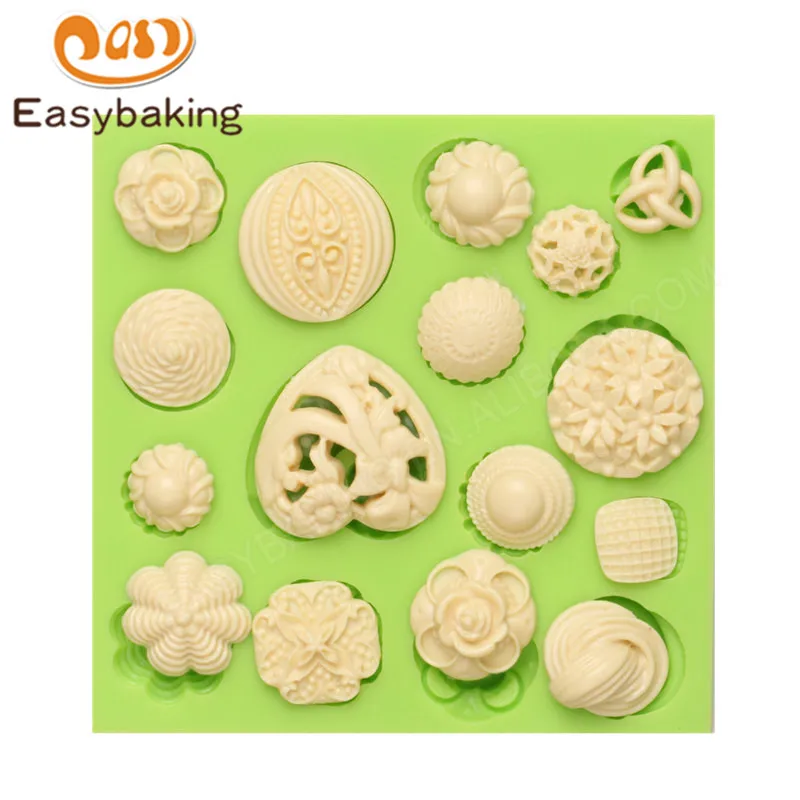 

1 pc flower brooch diamond button jewelry silicone mold/mould kitchen baking fondant tools DIY bakeware