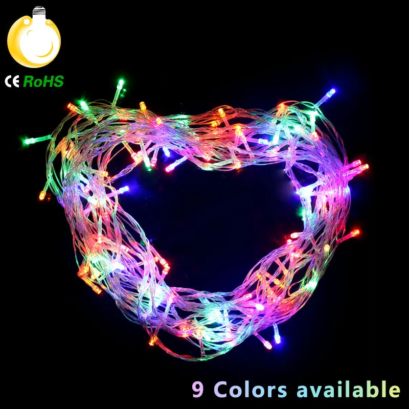Светодиодная гирлянда 10 м 100led 110 в США/220 В ЕС красочное праздничное светодиодное