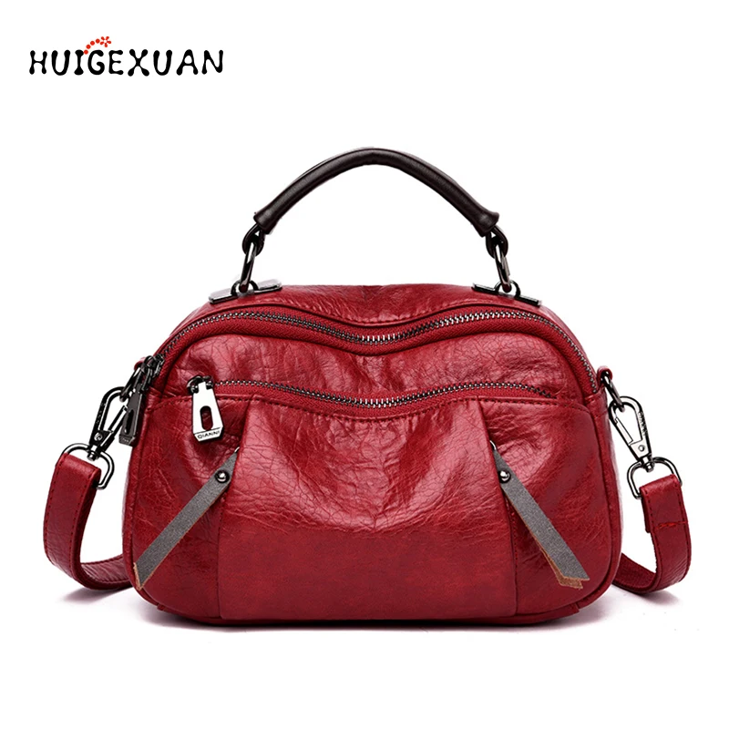 

2019 New Women's Handbag Casual Soft PU Leather Female Shoulder Messenger Bag High Quality Famous Designer Portable Shoulder Bag