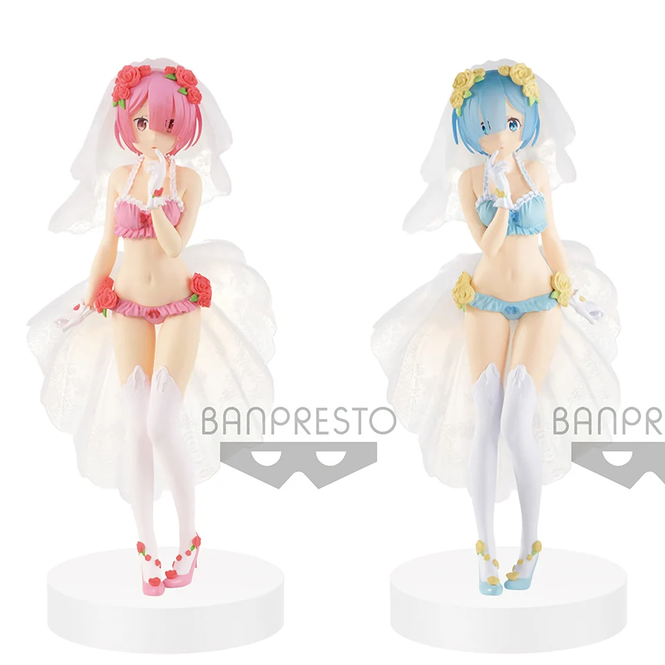 

Tronzo Original Banpresto EXQ Ram Rem Wedding Anime Re:Life in a different world from zero PVC Sexy Figure Model Doll Toys