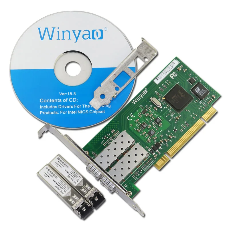 Winyao wy546df-sx PCI рабочего Gigabit Волокно сетевой карты для 82546 pwla8492mf двойной Порты и разъёмы sfp lc (850nm) 1000 Мбит/с сетевой карты