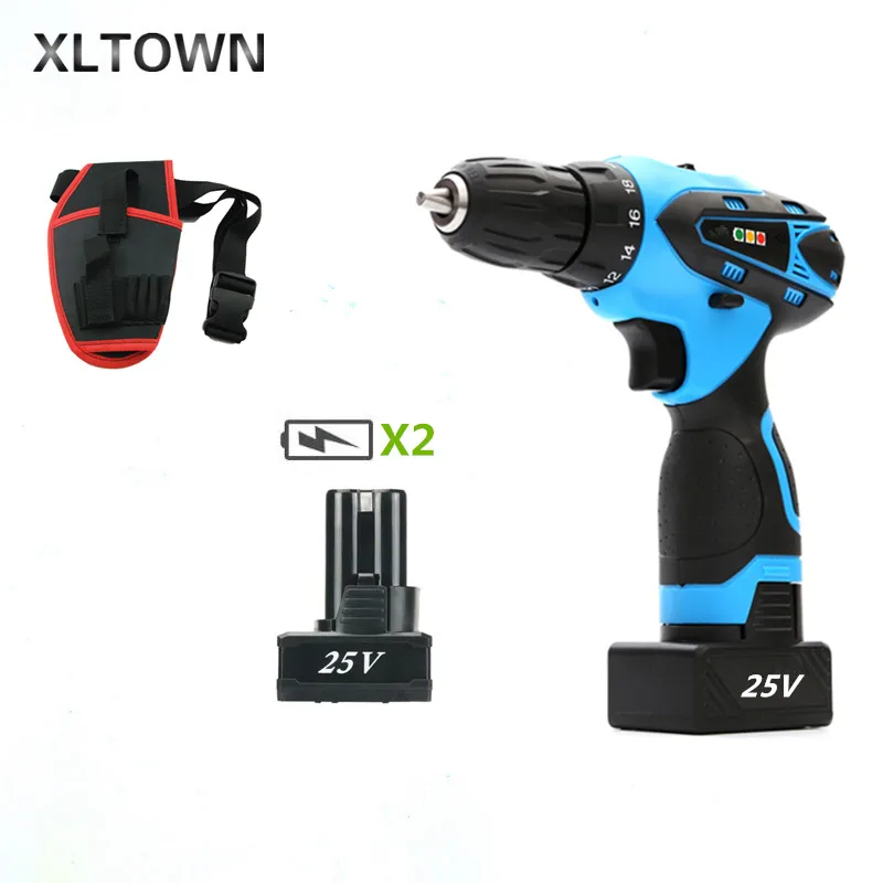 

Xltown 25v Cordless Electric Screwdriver with 2 battery Rechargeable Lithium Battery Multifunction Electric Drill power tools