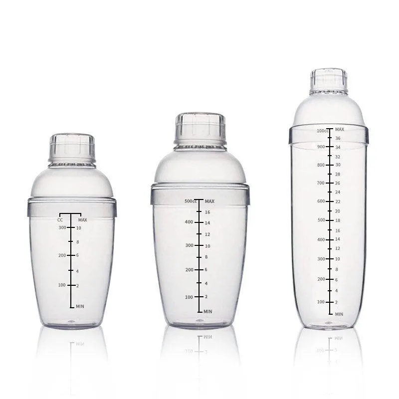 

Bar Bartending Tool Drink Mixer Plastic No Rust Mixing Cup Milk Tea Cocktail Shaker Transparent 350ML Scale Party Bar Tools