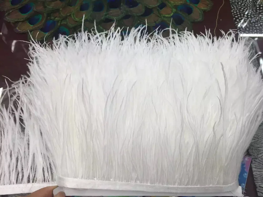 1 yard 8 10cm height White Ostrich Feather Boas party feather boas