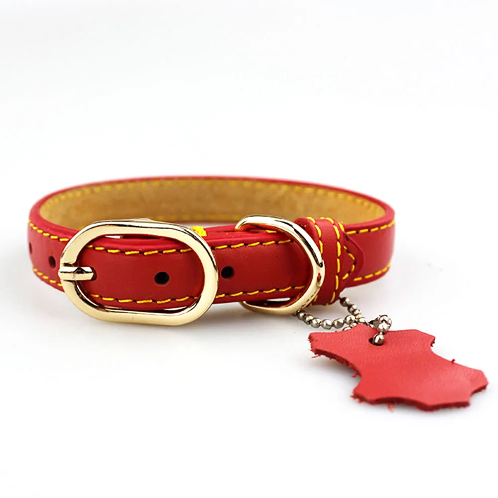 Pet Dog Collars Solid Leather Collars For Small Large Dogs Durable Quick Release Basic Collars Dogs Puppy Pet Products (2)