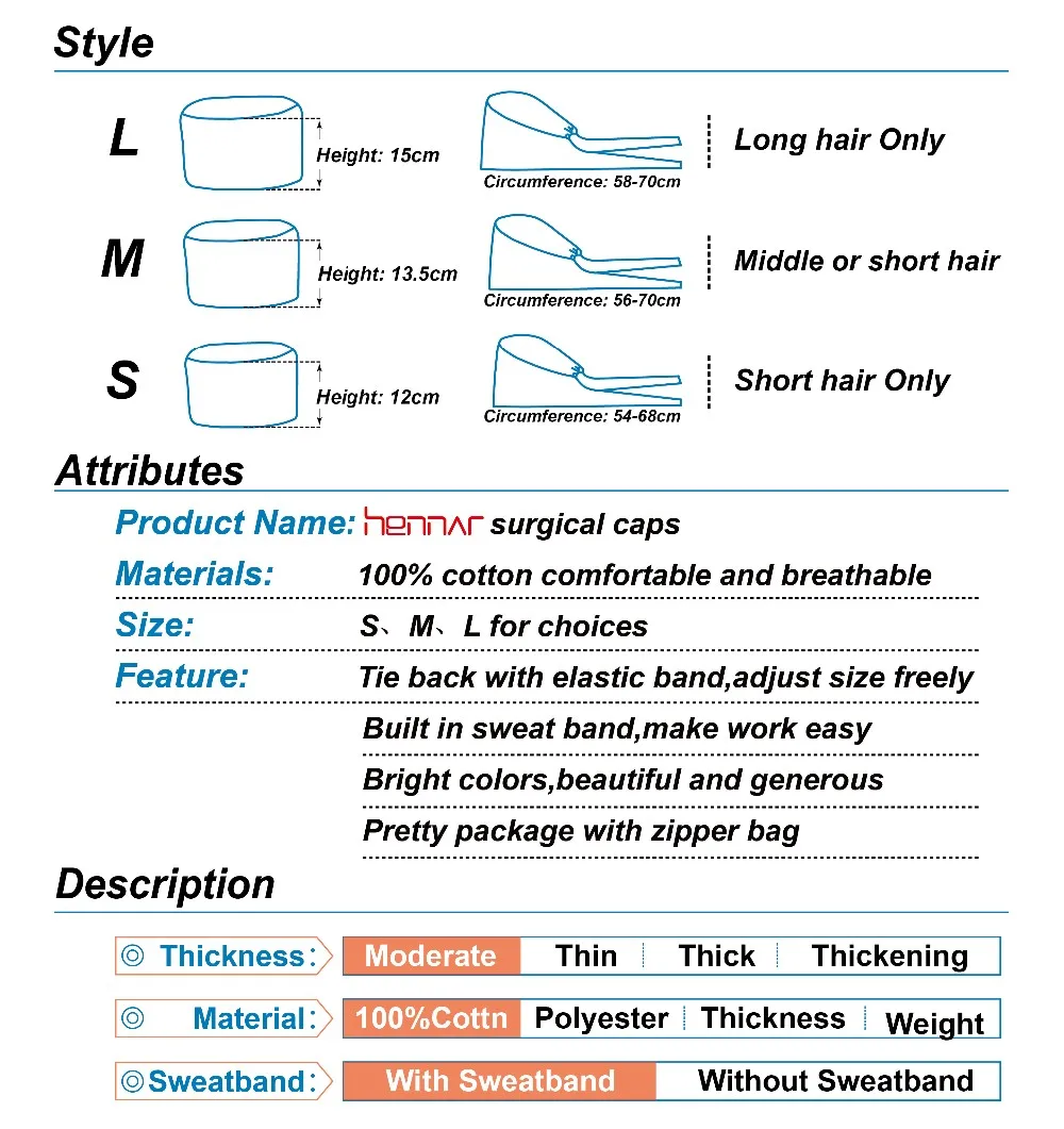 Бренд hennar унисекс медицинские Шапки 100% хлопковая мочалка Шапки
