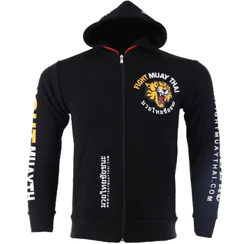 

Tiger muay boxing fight show MMA sport hooded shirt combat velvet martial wind fitness campaign