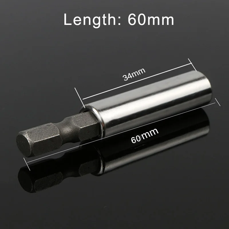 1 шт. 60 мм магнитный держатель для отвертки 1/4 дюймов шестигранный держатель для бит удлинитель для отвертки быстрая замена гнезда для ручного инструмента