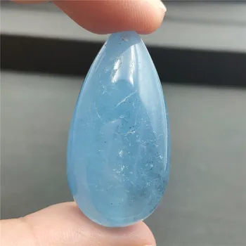

Natural Blue Ice Aquamarine Clear Pendant Water Drop Stone Women Man Lucky Gift 38x20x13mm Fashion Necklace Pendant AAAAA