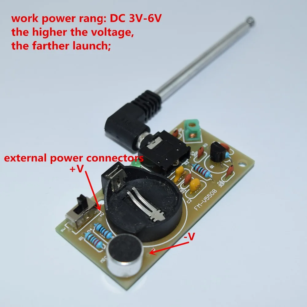 Simple FM transmitter board parts electronic training DIY Kit Wireless