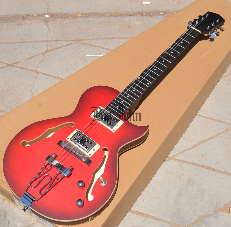 New Semi Hollow Electric Guitar Matte Red Mahogany Body 2 Pieces Pickups BJ-184 New Semi Hollow Electric Guitar Matte Red Mahogany Body 2 Pieces Pickups BJ-184