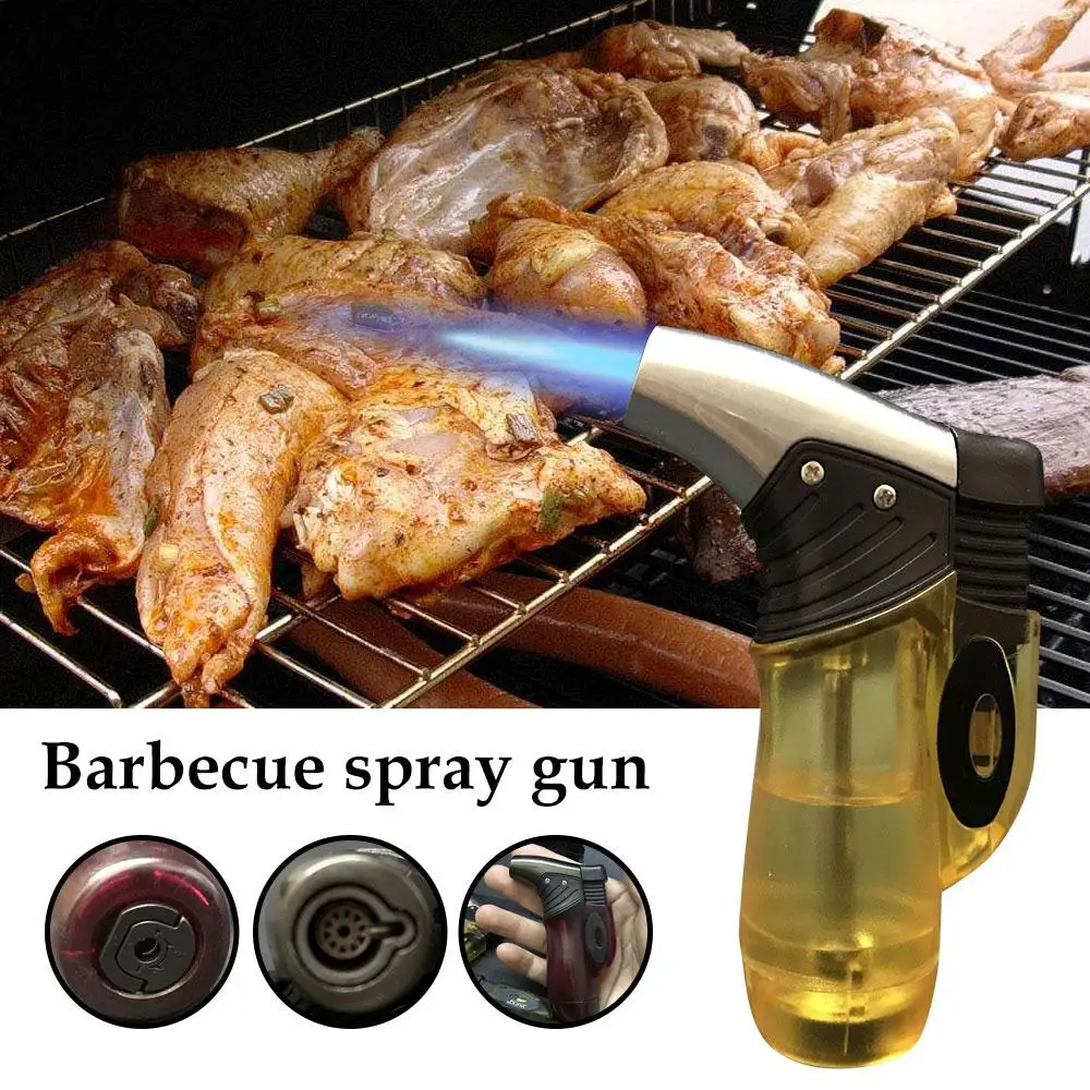 

Butane Jet Flamethrower Color Random Plastic Mini Windproof Adiabatic Smoking Barbecue Equipment Men Gadgets Key Ring