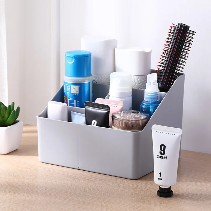 

Multi-Functional Plastic Box for Bedroom, Office, Kitchen. Makeup Organizer, Cosmetic Storage Box, Remote Control Phone Holder