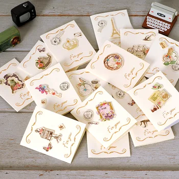 

Paper 3D Cards Gift Small Greeting Cards Wholesale Layered Mini Vintage Cards