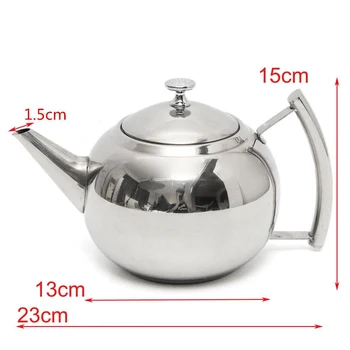 

Stainless Steel Teapot Tea Pot With Infuser Strainer Handle Coffee Tea Leaf Filter Herbal Ball Shape Drinkware Teaware 1.5/2L