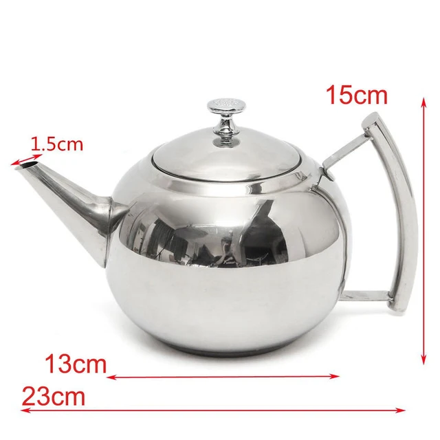 Stainless Steel Teapot Tea Pot With Infuser Strainer Handle Coffee Stainless Steel Teapot Tea Pot With Infuser Strainer Handle Coffee Leaf Filter Herbal Ball Shape Drinkware Teaware 1 5 2l