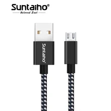 Micro USB Cable Suntaiho 5V2 4A Nylon Braided Fast Charging Mobile Phone USB Charger Cable for