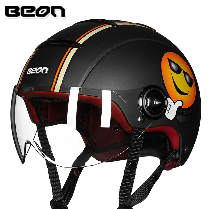BEON скутер мото rcycle шлем половина лица винтажный шлем мото шлем Casco moto cicleta Capacete шлемы Vespa светильник вес - Цвет: 3
