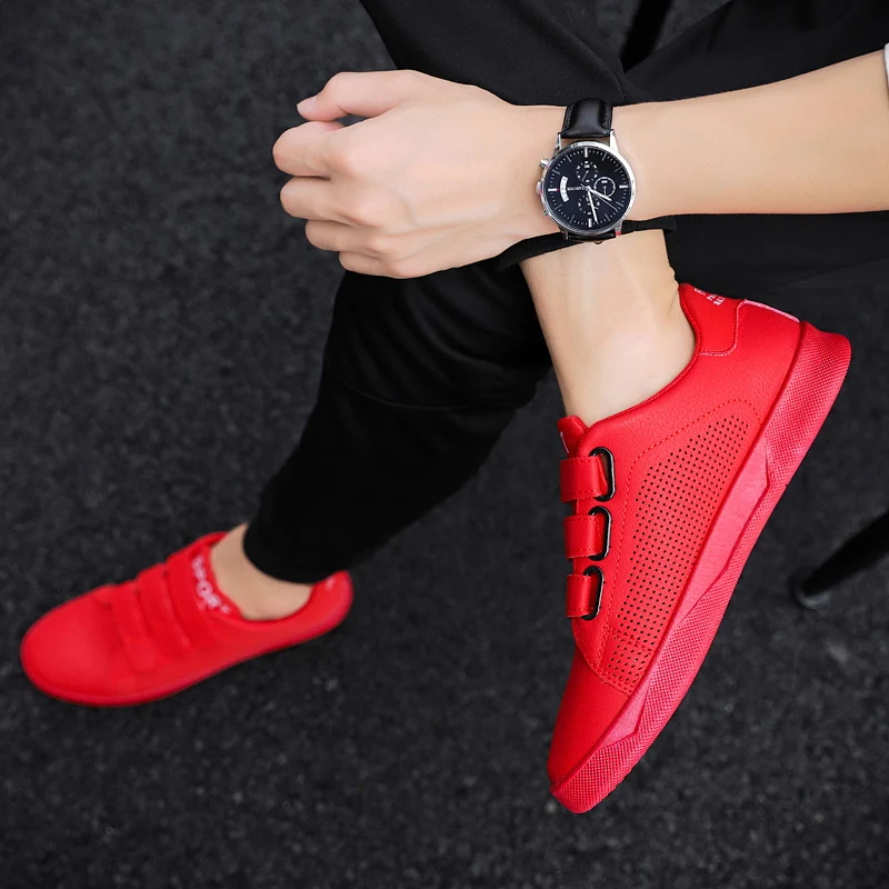 LAISUMK/дышащие мужские кроссовки; Мужская обувь для взрослых; цвет красный, черный, белый; высокое качество; Удобная Нескользящая модная мягкая мужская обувь; сезон лето