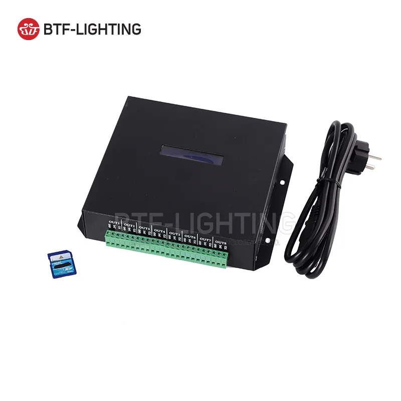 

T100K 8 ports*512pixels,4096pixels online Led Pixel DMX Controller Program by PC For WS2812 WS2811 1809 6803 WS2801 Pixels Strip
