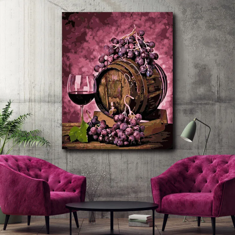 

DIY colorings pictures by numbers with Fruit still life picture drawing painting by numbers framed Home