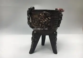 

7''Real ox horn handcraft beast animal dragon Ancient drinking cup pot