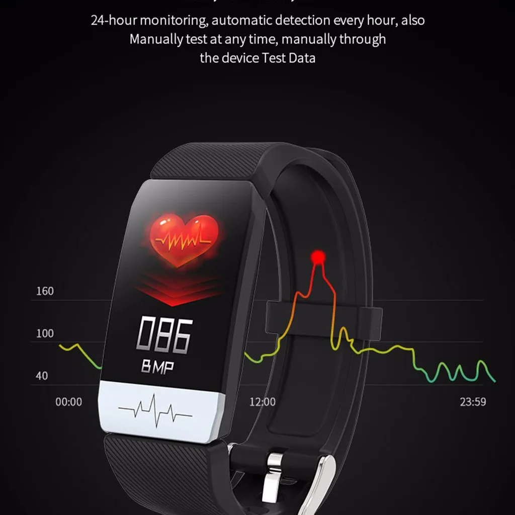 Смарт-часы монитор сердечного ритма кровяное давление ECG Q1S фитнес-трекер для сна