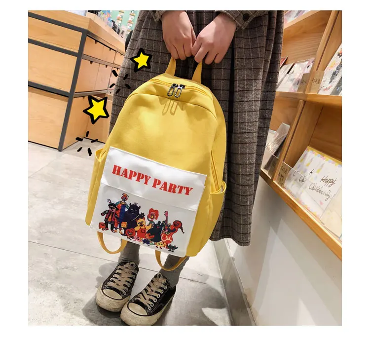 Menghuo Women Backpack Canvas Backpack Cute Printed School Bags Backpack Female Mochila Escolar Girls Backpack for Teenagers New_23