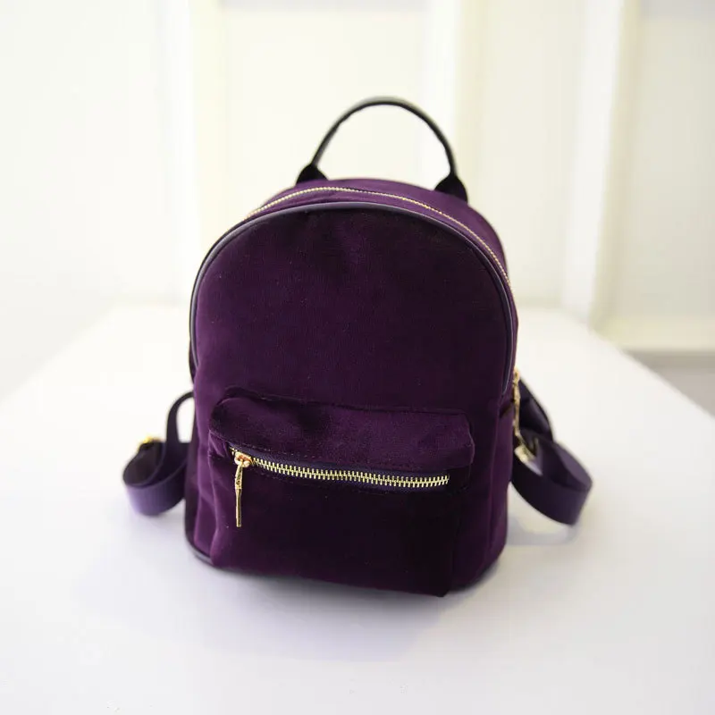 small velvet backpack