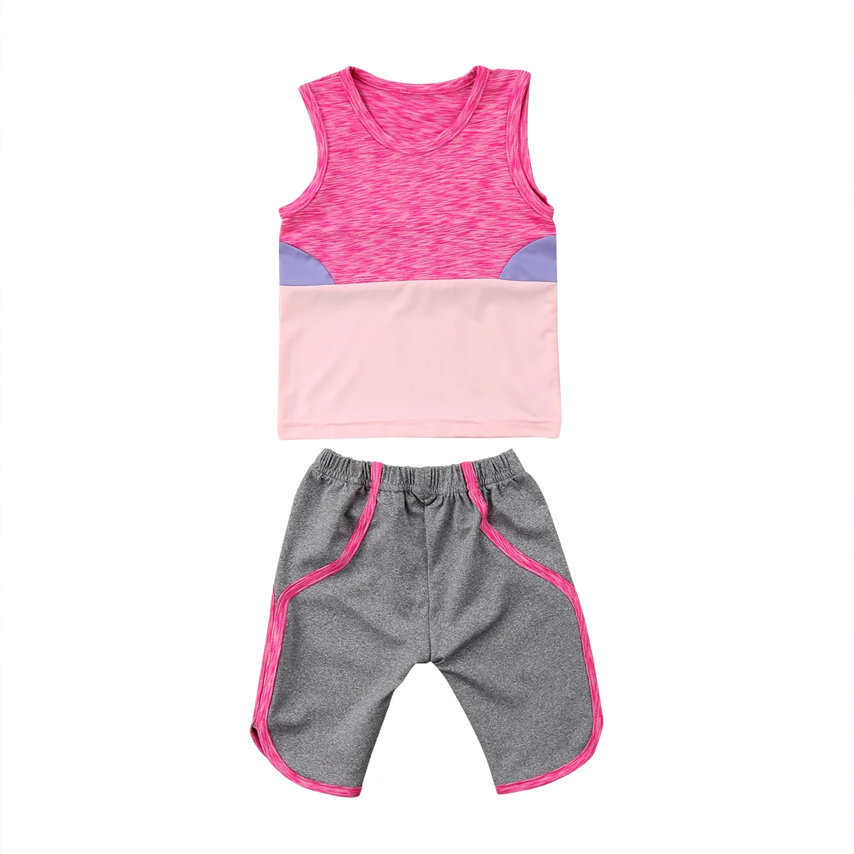 2pcs/set Kids Baby Girl Clothes Gym Running Vest + Pants Shorts Elastic ...