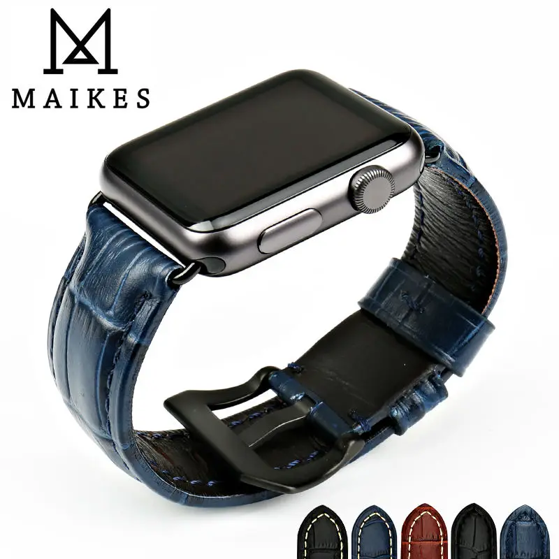 

MAIKES watch bracelet watchbands genuine leather watch strap for Apple Watch Band 44mm 40mm 42mm 38mm Series 4 3 2 iwatch