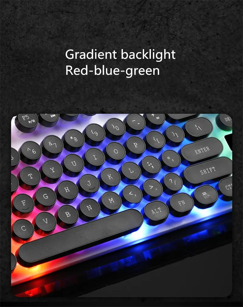 LED USB Wired Waterproof Colorful Gaming woking Keyboard mouse kits