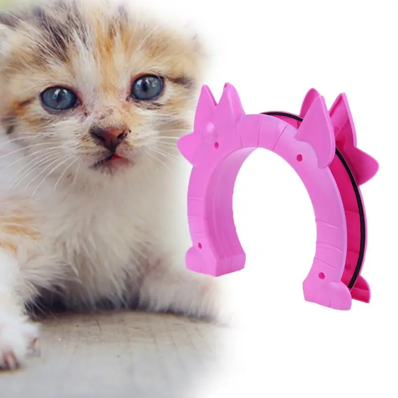 

Priness Pink Cat Door Bowknot Cat Flap In and Out Freely Easy Installation Safe Door For Small Cat