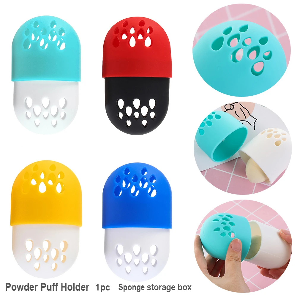 

1PC Silicone Mildew Proof Powder Puff Drying Stand Holder Sponge Display Storage Cosmetic Puff Beauty Makeup Accessories 8 Style