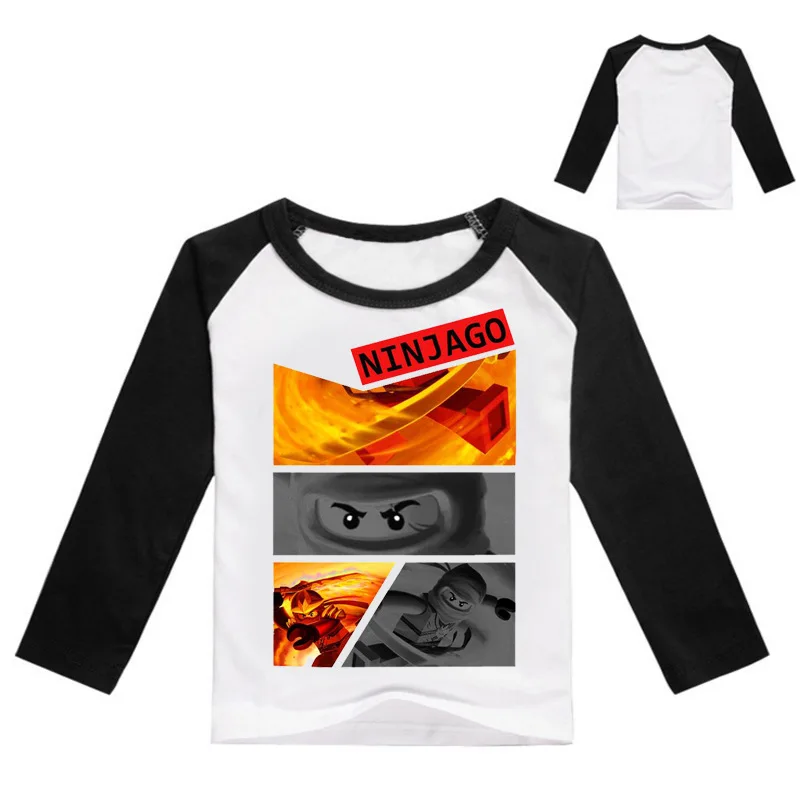 Boys Clothing Ninja Ninjago Cartoon Kids Long Sleeves T-shirt Movie Print T shirt Tees Boy Girls children Tops Kid Costume - Цвет: color at picture