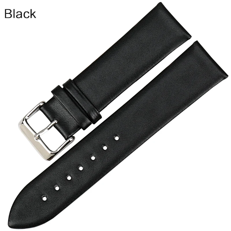 MAIKES Genuine Leather Black Watch Strap Bracelet Accessory