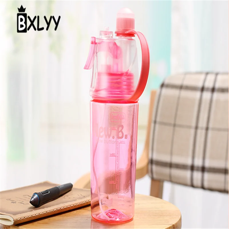 BXLYY 1 шт. пластиковая спрей Спортивная Бутылка 600 мл Открытый Портативный шейкер бутылки воды чайник Кухня год Baby Shower.7z - Цвет: Розовый