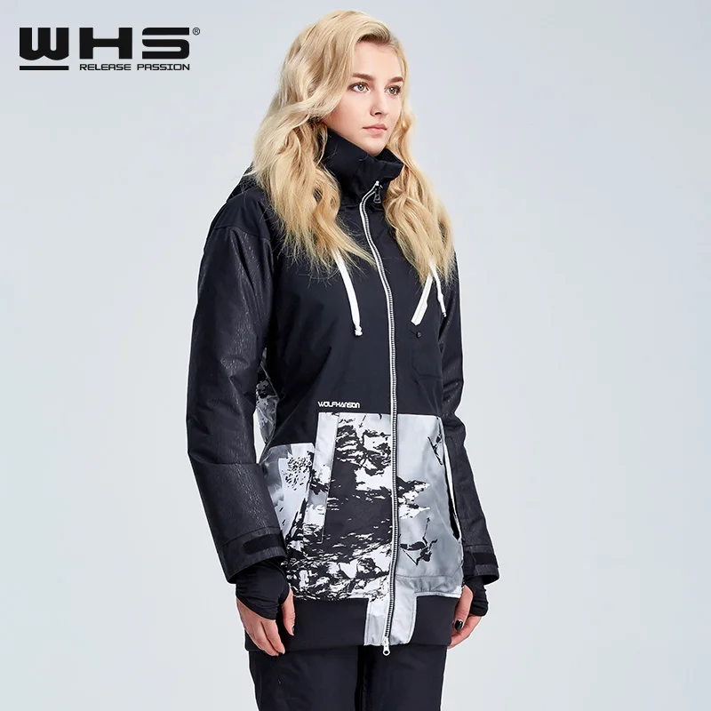 WHS мужская или Женская лыжная куртка для улицы снег хлопок спортивная одежда