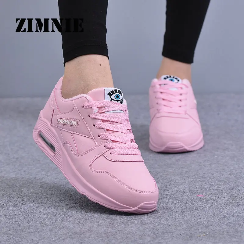 ZIMNIE النساء احذية الجري Krasovki إمرأة رياضية 2019 رياضية النساء Zapatillas Deportivas موهير احذية الجري الوردي حجم 7.5