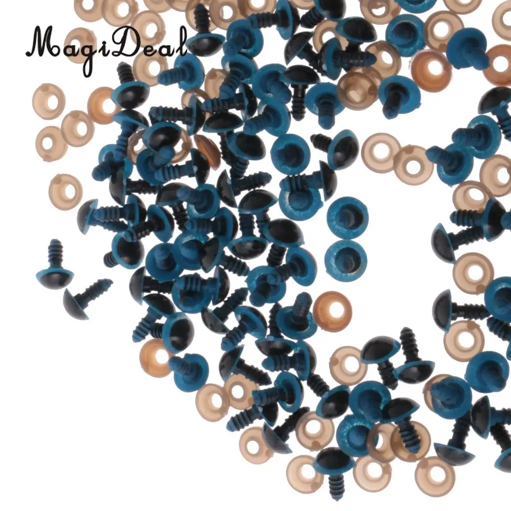 MagiDeal Hot Sale 100 Pieces Plastic Safety Eyes with BACKS for Bear Doll DIY Manufacture Craft 8mm 12mm Clear