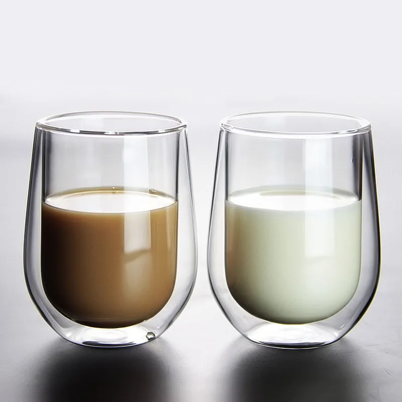 

High Borosilicate Heat-resistant Glass Cup Double-layer Wall Glass Coffee Cup Insulated Milk Wine Glass Drinking Tea Cups