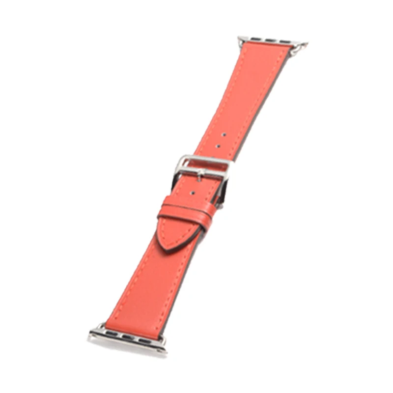 Ремешок из натуральной кожи для apple watch band apple watch 4 3 band 42 мм/38 мм 44 мм/40 мм iwatch одиночный походный браслет ремешок для часов - Цвет ремешка: orange red